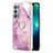 Coque Silicone Motif Fantaisie Souple Couleur Unie Etui Housse avec Support Bague Anneau Y05B pour Oppo Reno6 Pro 5G Petit