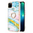 Coque Silicone Motif Fantaisie Souple Couleur Unie Etui Housse avec Support Bague Anneau Y05B pour Realme C21Y Colorful