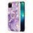 Coque Silicone Motif Fantaisie Souple Couleur Unie Etui Housse avec Support Bague Anneau Y05B pour Realme C21Y Petit