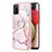 Coque Silicone Motif Fantaisie Souple Couleur Unie Etui Housse avec Support Bague Anneau Y05B pour Samsung Galaxy A03s Petit