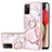 Coque Silicone Motif Fantaisie Souple Couleur Unie Etui Housse avec Support Bague Anneau Y05B pour Samsung Galaxy A03s Rose