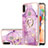 Coque Silicone Motif Fantaisie Souple Couleur Unie Etui Housse avec Support Bague Anneau Y05B pour Samsung Galaxy A11 Violet Clair