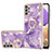 Coque Silicone Motif Fantaisie Souple Couleur Unie Etui Housse avec Support Bague Anneau Y05B pour Samsung Galaxy A13 4G Violet