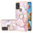 Coque Silicone Motif Fantaisie Souple Couleur Unie Etui Housse avec Support Bague Anneau Y05B pour Samsung Galaxy A21s Rose