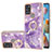 Coque Silicone Motif Fantaisie Souple Couleur Unie Etui Housse avec Support Bague Anneau Y05B pour Samsung Galaxy A21s Violet