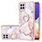 Coque Silicone Motif Fantaisie Souple Couleur Unie Etui Housse avec Support Bague Anneau Y05B pour Samsung Galaxy A22 4G Rose