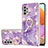 Coque Silicone Motif Fantaisie Souple Couleur Unie Etui Housse avec Support Bague Anneau Y05B pour Samsung Galaxy A32 5G Violet