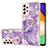 Coque Silicone Motif Fantaisie Souple Couleur Unie Etui Housse avec Support Bague Anneau Y05B pour Samsung Galaxy A52 4G Violet