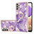 Coque Silicone Motif Fantaisie Souple Couleur Unie Etui Housse avec Support Bague Anneau Y05B pour Samsung Galaxy A53 5G Violet