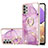 Coque Silicone Motif Fantaisie Souple Couleur Unie Etui Housse avec Support Bague Anneau Y05B pour Samsung Galaxy A53 5G Violet Clair