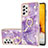 Coque Silicone Motif Fantaisie Souple Couleur Unie Etui Housse avec Support Bague Anneau Y05B pour Samsung Galaxy A72 4G Violet