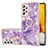 Coque Silicone Motif Fantaisie Souple Couleur Unie Etui Housse avec Support Bague Anneau Y05B pour Samsung Galaxy A72 5G Violet