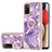 Coque Silicone Motif Fantaisie Souple Couleur Unie Etui Housse avec Support Bague Anneau Y05B pour Samsung Galaxy F02S SM-E025F Violet