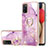 Coque Silicone Motif Fantaisie Souple Couleur Unie Etui Housse avec Support Bague Anneau Y05B pour Samsung Galaxy F02S SM-E025F Violet Clair