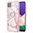 Coque Silicone Motif Fantaisie Souple Couleur Unie Etui Housse avec Support Bague Anneau Y05B pour Samsung Galaxy F42 5G Petit