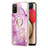 Coque Silicone Motif Fantaisie Souple Couleur Unie Etui Housse avec Support Bague Anneau Y05B pour Samsung Galaxy M02s Petit