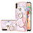 Coque Silicone Motif Fantaisie Souple Couleur Unie Etui Housse avec Support Bague Anneau Y05B pour Samsung Galaxy M11 Rose