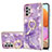 Coque Silicone Motif Fantaisie Souple Couleur Unie Etui Housse avec Support Bague Anneau Y05B pour Samsung Galaxy M32 5G Violet