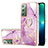 Coque Silicone Motif Fantaisie Souple Couleur Unie Etui Housse avec Support Bague Anneau Y05B pour Samsung Galaxy Note 20 5G Violet Clair