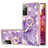 Coque Silicone Motif Fantaisie Souple Couleur Unie Etui Housse avec Support Bague Anneau Y05B pour Samsung Galaxy S20 FE 4G Violet