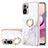 Coque Silicone Motif Fantaisie Souple Couleur Unie Etui Housse avec Support Bague Anneau Y05B pour Xiaomi Poco M5S Blanc