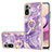 Coque Silicone Motif Fantaisie Souple Couleur Unie Etui Housse avec Support Bague Anneau Y05B pour Xiaomi Poco M5S Violet