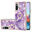 Coque Silicone Motif Fantaisie Souple Couleur Unie Etui Housse avec Support Bague Anneau Y05B pour Xiaomi Redmi Note 10 Pro 4G Violet