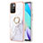 Coque Silicone Motif Fantaisie Souple Couleur Unie Etui Housse avec Support Bague Anneau Y05B pour Xiaomi Redmi Note 11 4G (2021) Blanc