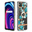 Coque Silicone Motif Fantaisie Souple Couleur Unie Etui Housse avec Support Bague Anneau Y06B pour Realme C21Y Cyan