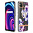 Coque Silicone Motif Fantaisie Souple Couleur Unie Etui Housse avec Support Bague Anneau Y06B pour Realme C21Y Violet