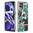 Coque Silicone Motif Fantaisie Souple Couleur Unie Etui Housse avec Support Bague Anneau Y06B pour Realme Narzo 50 4G Cyan