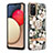 Coque Silicone Motif Fantaisie Souple Couleur Unie Etui Housse avec Support Bague Anneau Y06B pour Samsung Galaxy A03s Blanc