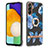 Coque Silicone Motif Fantaisie Souple Couleur Unie Etui Housse avec Support Bague Anneau Y06B pour Samsung Galaxy A04s Bleu