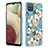 Coque Silicone Motif Fantaisie Souple Couleur Unie Etui Housse avec Support Bague Anneau Y06B pour Samsung Galaxy A12 5G Blanc