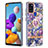 Coque Silicone Motif Fantaisie Souple Couleur Unie Etui Housse avec Support Bague Anneau Y06B pour Samsung Galaxy A21s Petit