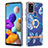 Coque Silicone Motif Fantaisie Souple Couleur Unie Etui Housse avec Support Bague Anneau Y06B pour Samsung Galaxy A21s Petit