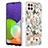 Coque Silicone Motif Fantaisie Souple Couleur Unie Etui Housse avec Support Bague Anneau Y06B pour Samsung Galaxy A22 4G Blanc