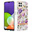 Coque Silicone Motif Fantaisie Souple Couleur Unie Etui Housse avec Support Bague Anneau Y06B pour Samsung Galaxy A22 4G Petit