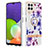 Coque Silicone Motif Fantaisie Souple Couleur Unie Etui Housse avec Support Bague Anneau Y06B pour Samsung Galaxy A22 4G Violet