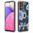 Coque Silicone Motif Fantaisie Souple Couleur Unie Etui Housse avec Support Bague Anneau Y06B pour Samsung Galaxy A33 5G Bleu