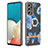 Coque Silicone Motif Fantaisie Souple Couleur Unie Etui Housse avec Support Bague Anneau Y06B pour Samsung Galaxy A53 5G Bleu