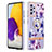 Coque Silicone Motif Fantaisie Souple Couleur Unie Etui Housse avec Support Bague Anneau Y06B pour Samsung Galaxy A72 5G Violet