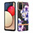 Coque Silicone Motif Fantaisie Souple Couleur Unie Etui Housse avec Support Bague Anneau Y06B pour Samsung Galaxy F02S SM-E025F Violet