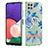 Coque Silicone Motif Fantaisie Souple Couleur Unie Etui Housse avec Support Bague Anneau Y06B pour Samsung Galaxy F42 5G Bleu