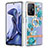 Coque Silicone Motif Fantaisie Souple Couleur Unie Etui Housse avec Support Bague Anneau Y06B pour Xiaomi Mi 11T 5G Cyan