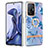 Coque Silicone Motif Fantaisie Souple Couleur Unie Etui Housse avec Support Bague Anneau Y06B pour Xiaomi Mi 11T Pro 5G Bleu