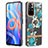 Coque Silicone Motif Fantaisie Souple Couleur Unie Etui Housse avec Support Bague Anneau Y06B pour Xiaomi Poco M4 Pro 5G Cyan