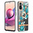 Coque Silicone Motif Fantaisie Souple Couleur Unie Etui Housse avec Support Bague Anneau Y06B pour Xiaomi Poco M5S Cyan