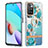 Coque Silicone Motif Fantaisie Souple Couleur Unie Etui Housse avec Support Bague Anneau Y06B pour Xiaomi Redmi 10 (2022) Cyan