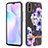 Coque Silicone Motif Fantaisie Souple Couleur Unie Etui Housse avec Support Bague Anneau Y06B pour Xiaomi Redmi 9A Violet